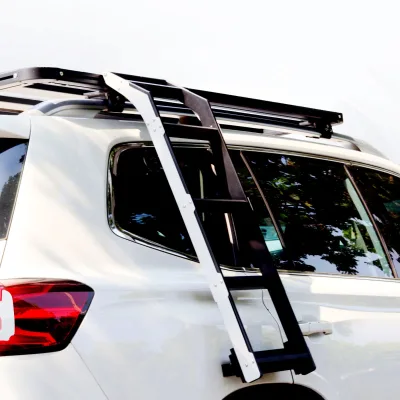 New TCAL TT-02 Universal Heavy Duty Aluminum Alloy Black Pickup Truck Tailgate Step Ladder