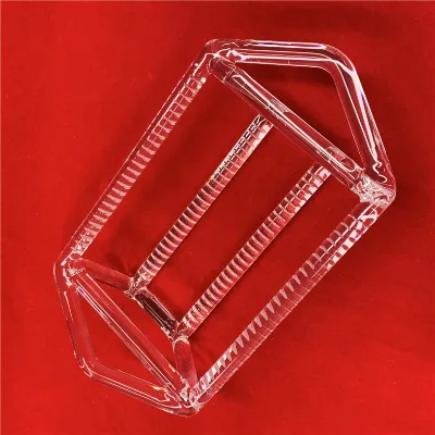 2inch 4inch 6inch Customize clear quartz wafer carrier solar transparent quartz boat with holder