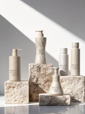 Eco Friendly Straw Material Blow Molded Shampoo and Shower Gel Bottles Recyclable Hotel Toiletry Packaging