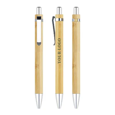 Environmentally Friendly Bamboo Ballpoint Pens with Custom Logo Office Pens Eco-friendly