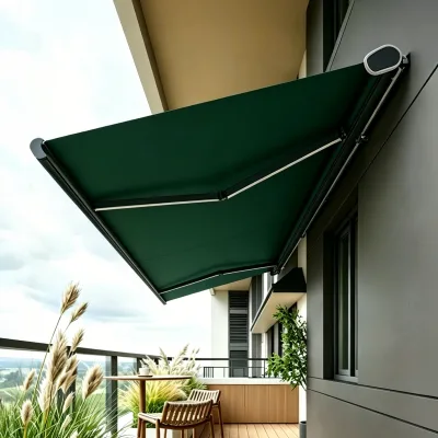 Commercial Custom Folding Arm Retractable Tarpaulin Terrace Sunshade Awning Balcony Canopy Motorized