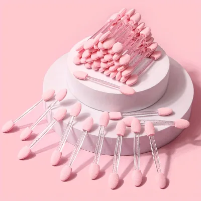 50pcs/set Multi Functional Nails Sponge Brush Double Ended Nail Chrome Applicator Pen