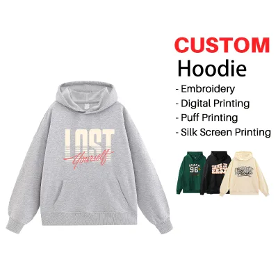 Custom Pattern Hoodies Unisex High Quality Anti-shrink Oversize Stringless Hoodie Men's Hoodies