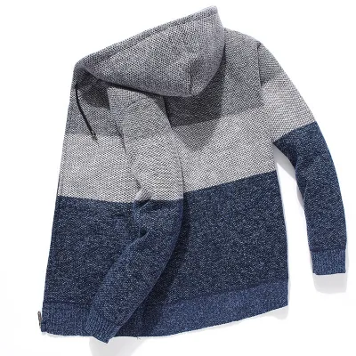 Clothing Manufacturers Fashion Winter Zipper Long Sleeve Jacket Mens Cardigan Knit Sweater Hoodie