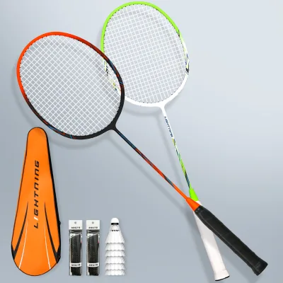 Wholesale Carbon Fiber Badminton Racket Customized Logo Different Color 4U Weight Hard/Soft PU Grip Hot Sale Sport Equipment