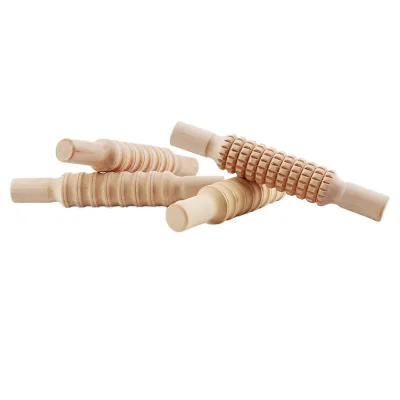 Wholesale Montessori Wooden Embossed Rolling Pin Set Play Dough Roller Kids Mini Playdough Rolling Pin