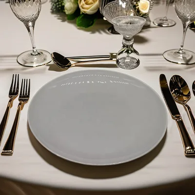 2020 Hot Sales White Color Ceramic Plates Round Shape New Bone China Plates Ceramic for Hotel