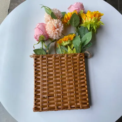 PP Woven Flower Basket, Outdoor Door Storage Basket, Rattan Storage Basket