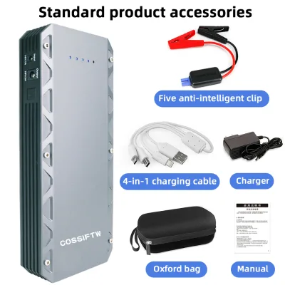 12A 12000MAH 1.2V Jump Starter Power Station Power Bank Restart Car Led Outdoor Camping Light