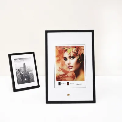Modern Wall Hanging Tabletop 6x8 8x10 A3 A4 Size Gold Black Aluminum Painting Frame with Hanger Hook