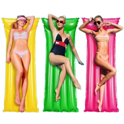 Factory Inflatable Floating Row Color Summer Swimming Pool Beach Floating Bed PVC Inflatable Floating Boat