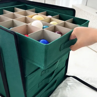 5-Layer Christmas Ornament Storage Box Organizer Holiday Decorations Accessories Storage Container with Transparent Lid Handles