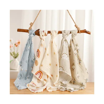 Newborn Swaddle Wrap Blanket Comfort Receiving Blanket Set Floral Woven Pattern Baby Bedding bibs