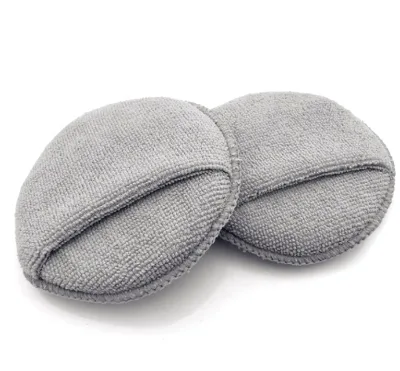 5" Car Wax Polishing Microfiber Round Sponge Pad With Pocket