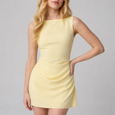 Women Mini Dress Ruched Sleeveless Cowl Draped Summer Style OEM Custom Clothing Manufacturer