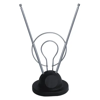 Rabbit Ear Antenna with Fine Tuning Knob VHF UHF FM HD TV Compatible