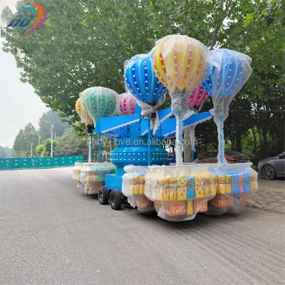 8 Arms Samba Balloon Rotating Kiddie Ride Cartoon Hot Air Balloon Amusement Machine for Outdoor Playground