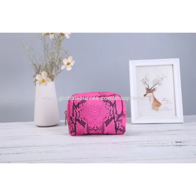 Fashion hot selling snake PU cosmetic bags,toiletry bag