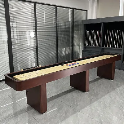 GLB 12 Ft Hardwood Shuffleboard Table Indoor/Outdoor Game Table for Fun Sports