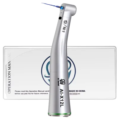 AI-X12L 10:1 Reduction Single Spray for CA Burs (2.35) Low Speed Contra Angle Handpiece Max Speed: 4,000 Min-1 LED Optic
