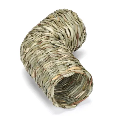 The Chinchillas Straw Channel Bear Hedgehog Escape House Breathable Natural Landscape Toys for Hamster Guinea Pig Pet Supplies
