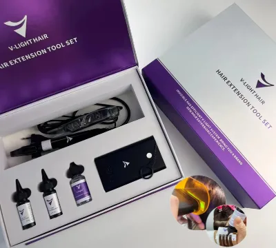 T 2025 Latest V Light Hair Extension Machine Kit V Light Glue Connector Iron for Hair Extension Tools Human Hair Extensions