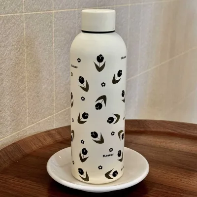 2024 New High-Looks Instagram-Style Cartoon Coffee Mug Portable Student-Friendly Cute Gift Cup 304 Stainless Steel Insulated