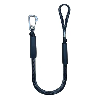 Boat Dock Line Bungee Mooring Rope, Shock Absorbing Docking Cord with Stainless Steel Clip, Marine Rope Accessories for Boats