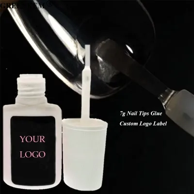 7g Customized Label Fast Drying Super Strong Nail Glue for Nail Tips Sticky Finger Gel  Nail Glue With Brush