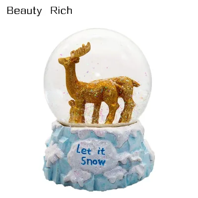 Music Box Snow Globes,New Year's Snowglobes Gift, Musical and Light, for the Love of Precious Moments, Resin/Glass Diameter 100m