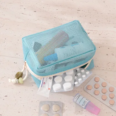 Lightweight Bagasse Rectangle Eco-Friendly Toiletry Bag Portable Travel Organizer Skincare Handheld On-the-Go Pouch