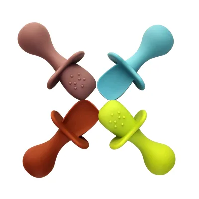 Reusable Food Grade Eco-friendly Soft Silicone Baby Feeding Training Soup Spoon Cuchara De Silicona