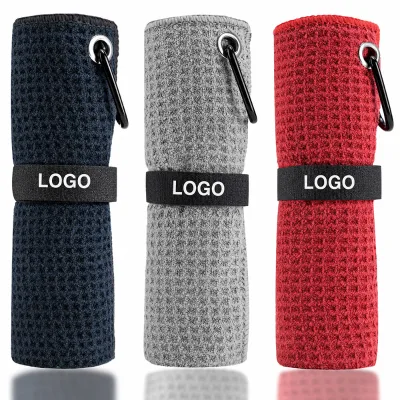 Multi-Purpose Waffle Golf Towel Microfiber Quick Dry Absorbent Cleaning Towels for Golf Course Gym Fitness Outdoor Activities