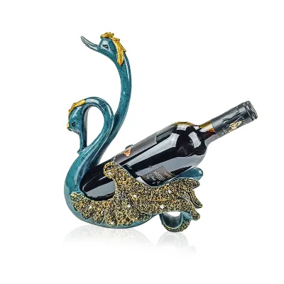 Wholesale Animal Wine Bottle Holders Swan Wine Rack Ornaments Resin for One Wine Bottle Rack