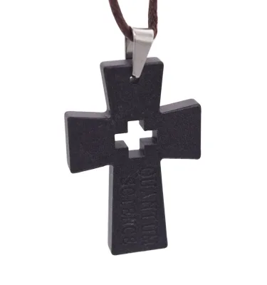 Fashion Cross Scalar lava Stone Necklace Bio Quantum Energy Balance Pendant