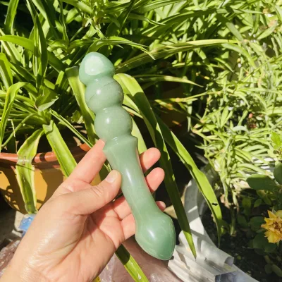Wholesale Natural Green Stone Aventurine Quartz Crystal Yoni Dildo Massage Wand