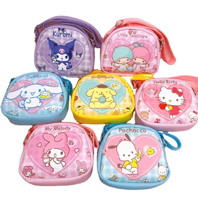 Wholesale Sanlioes Kawaii Melody Shoulder Bag Small Double-Sided Printed Kulomi Crossbody with Zipper Closure