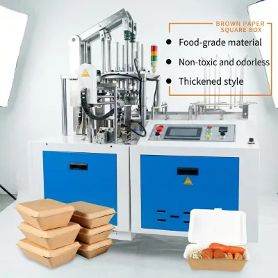 PLC Controlled Small Kraft Paper Box Forming Machine Compact Structure Low Defect Rate