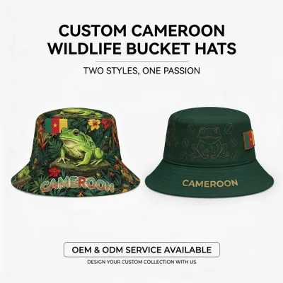 Wholesale Custom Logo Printed Children's Cotton Golf Bucket Hats for Cameroon Souvenirs