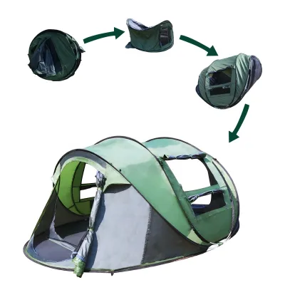 Tente Custom Made Cheap Waterproof Mildew-Proof Fire-Proof Insect-Proof Foldable Large 3-4 Person Beach Family Pop Tent