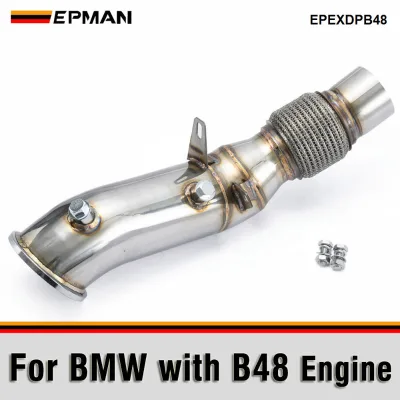 B48 High-Flow Downpipe for BMW F20 F30 F32 G20 320i 330i Exhaust Pipe Flex Compatible with Catback Exhaust EPEXDPB48