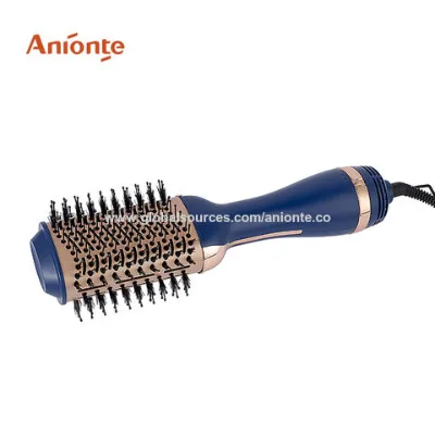 Hot air styler hair straightener brush