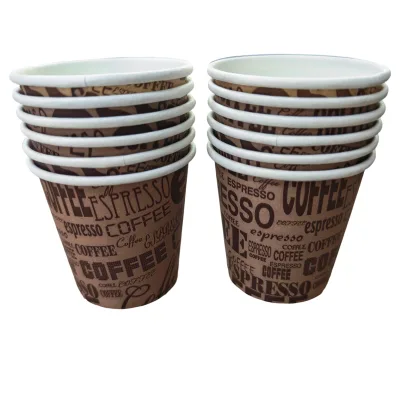 Disposable PLA Coated Paper Take Away Coffee Cups Biodegradable 12oz 8oz
