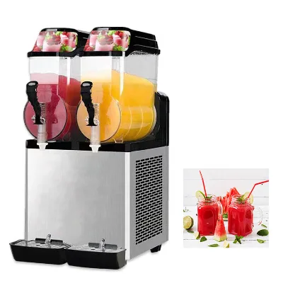 2 Bowls Commercial Slushy Machine 12L X 2 Tanks Slushie Maker