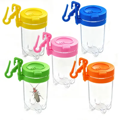 Children's Science Experiment Outdoor Exploration Tool Flip-top Insect Observation Bottle with Hanging Hook
