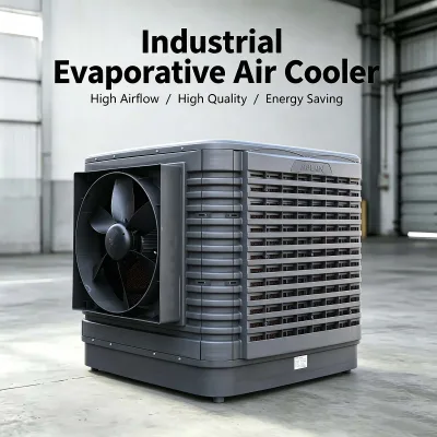 Large Air Flow Cooling Pad Wall Mounting Water Coolers Evaporative Cooler Industrial Air Conditioners DC Motor