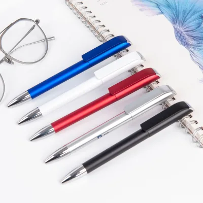 ABS Plastic Twist Ballpoint Pen Custom Logo 10mm Black Blue Refill Promotional Advertising Printing Spot Wholesale Business
