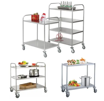 Catering Equipment Stainless Steel Work Table Cart Buffet Trolley 4/5Tiers Commercial Food Serving Cart for Restaurant