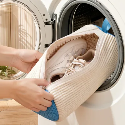 FF6181 Reusable Household Thick Shoe Laundry Washing Bag Washing Machine Sneaker Wash Bag Shoe Protector Laundry Bag