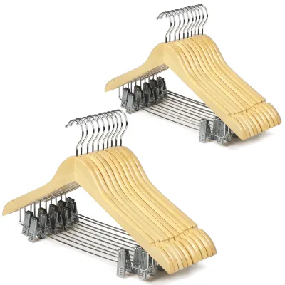 Hot Sale Wholesale Hotel Fast Shipping Custom Clothes Hanger with Clips for Clothes Store Supermarket Exhibition Coat Hangers